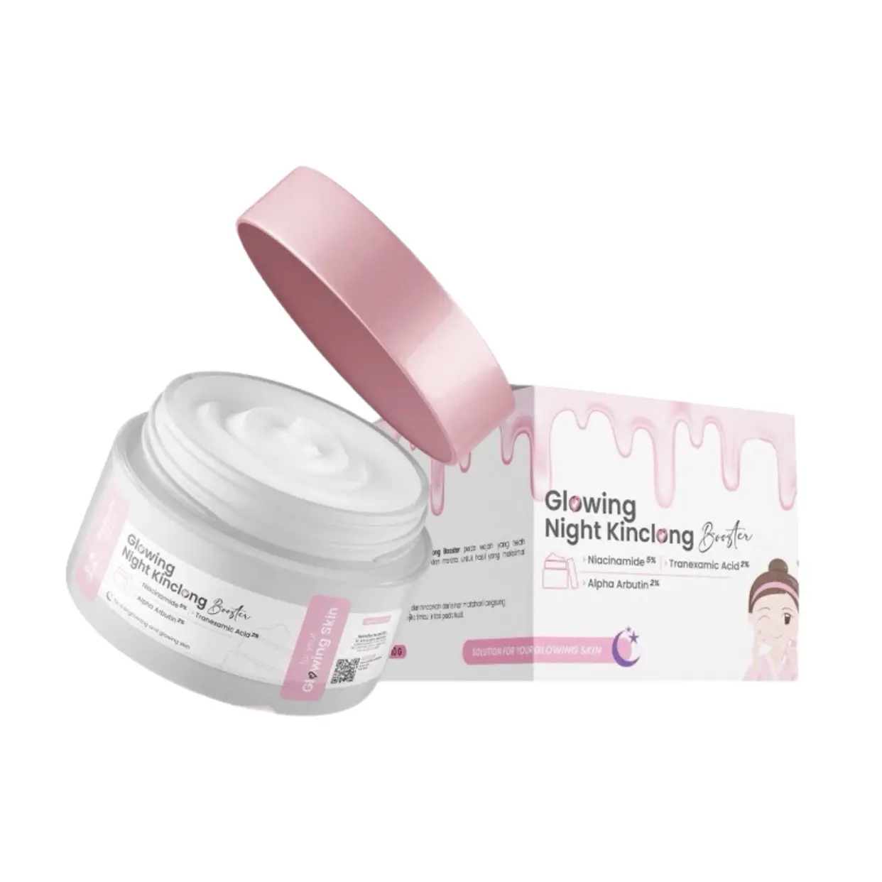Gloglowing Night Cream Whitening Kinclong Glowing BPOM 10g