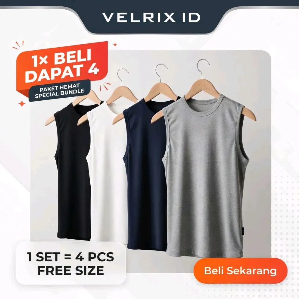 [004 Harga telah diganti, cepat beli] VELRIX Singlet Pria Dewasa Yukensi Adem dan Nyaman Dipakai