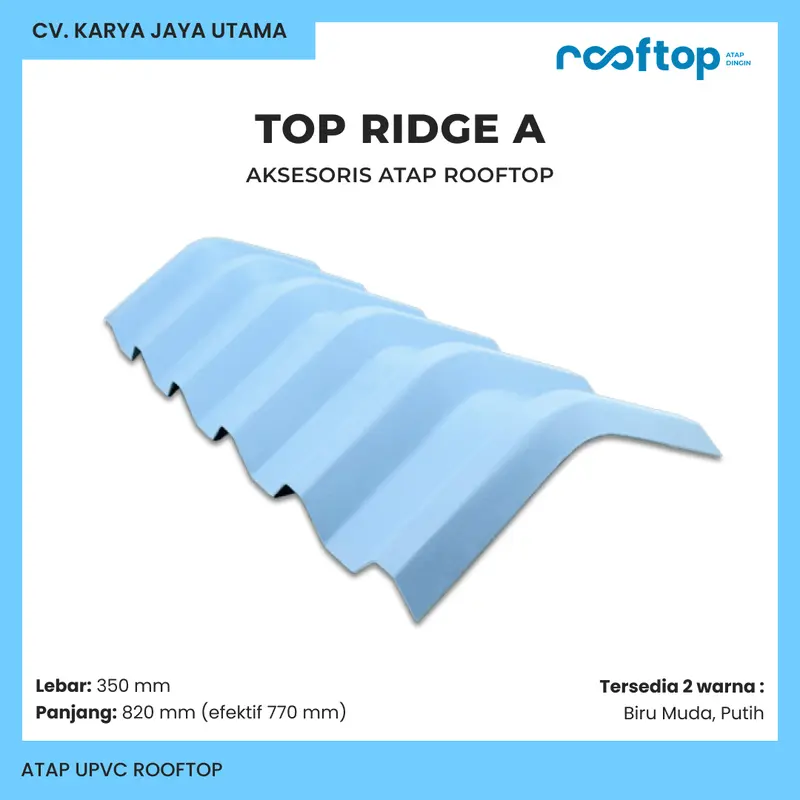 Top Ridge A | Atap uPVC Rooftop | Wuwungan Atap - Shop | Tokopedia