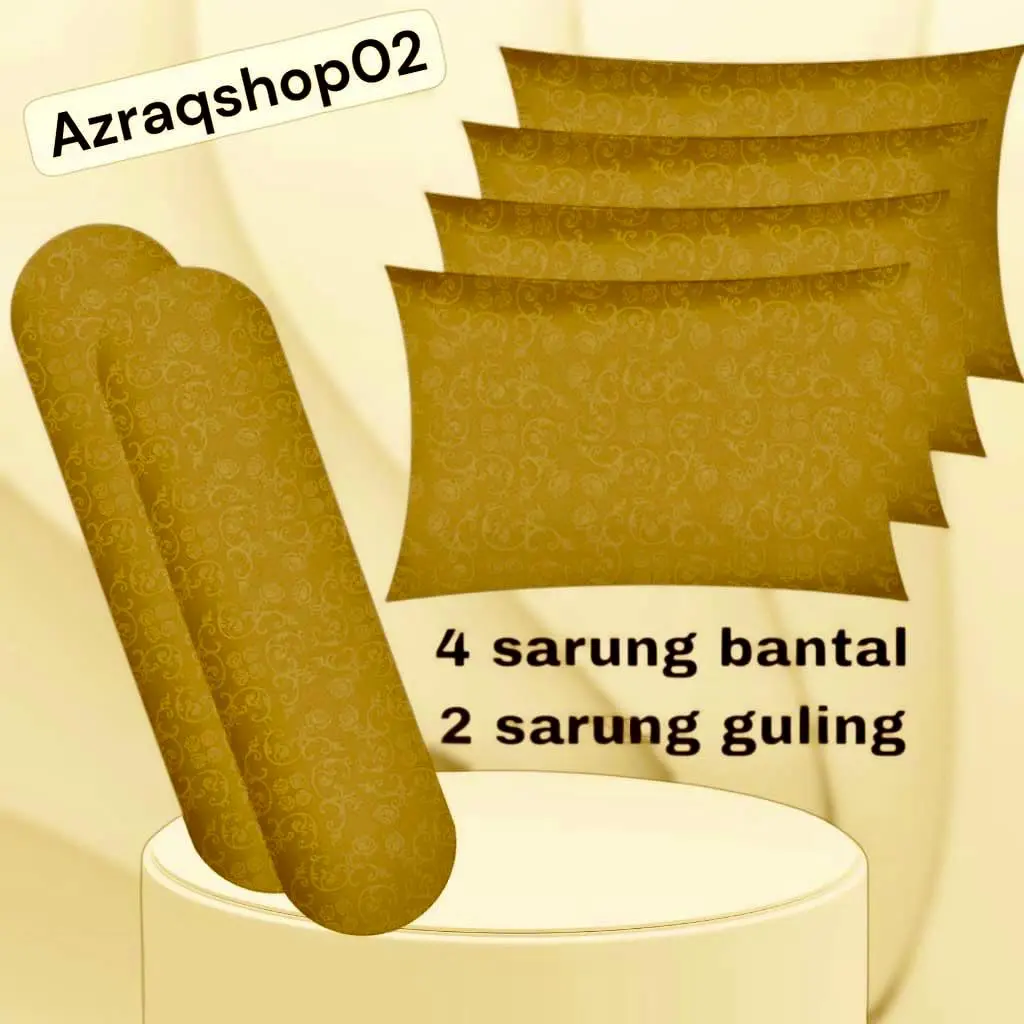 sarung bantal guling set 6 pcs 4 sarban 2 sargul Resleting-aesthetic motif bunga karakter embos