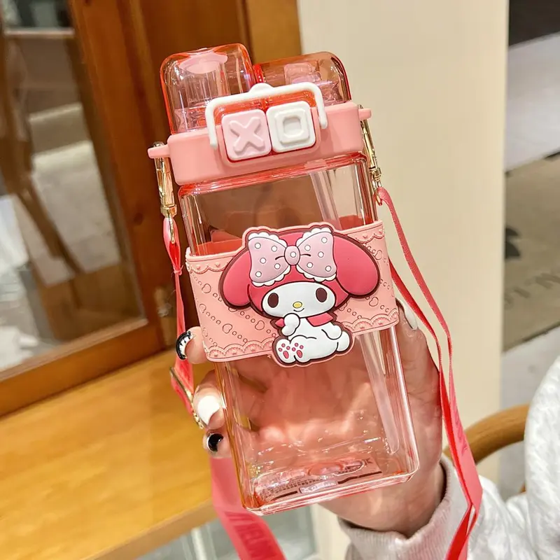 Botol Minum Anak 2in1 Sedot Teguk Melody Kuromi Cinnamoroll 580ML/2304 Plastik 5