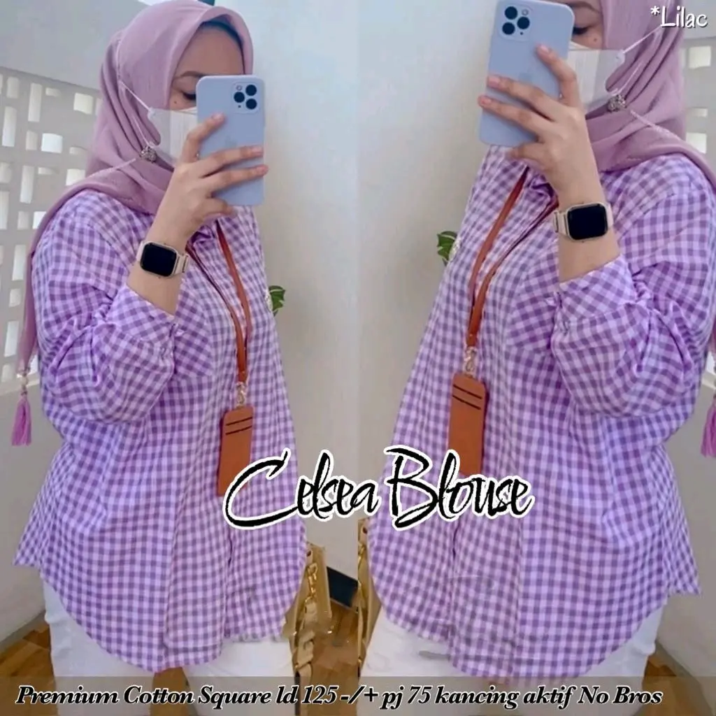 blouse atasan terbaru/chelsea blouse /kemeja kekinian/kemeja viral/kemeja  Katun murah berkualitas Kotak Baju Wanita Formal polos