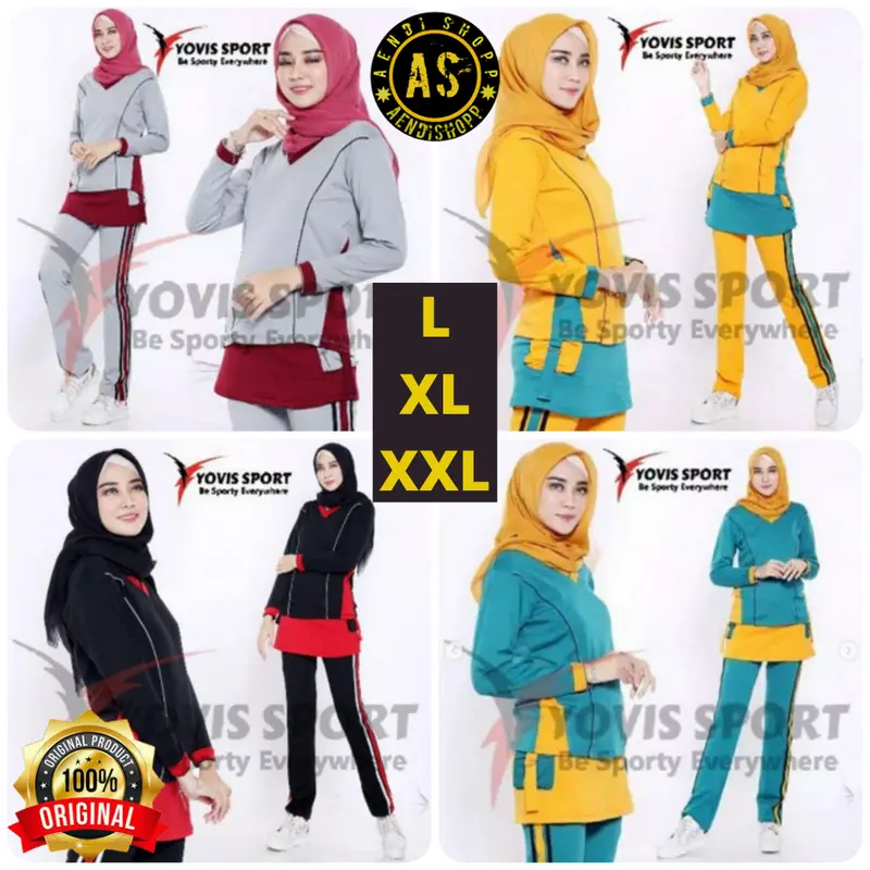 Setelan Baju Olahraga Senam Wanita Muslim Muslimah Stelan Zumba Set Yoga Gym Sport Cewek Kekinian Murah Terbaru 0