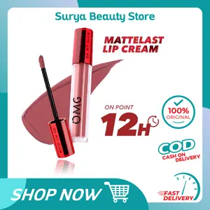 OMG OH MY GLAM Mattelast Lip Cream 2.9 g - Lip Cream Matte Dengan Warna Intense, Tahan Lama & Ringan