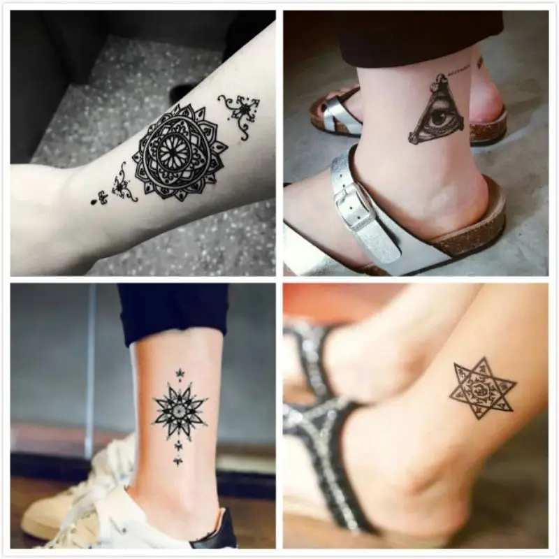 tatto temporer Skul Black ink Tengkorak Seram D tahan air/ stiker temporary tattoo cod grosir