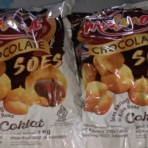 COD Soes Coklat Cokelat/strawberry/ 500g/1kg /Update kemasan terbaru / merek baru/Malona/ mix rasa/halal Kue Sus Kering Isi soes coklat lumer 1 kgr Enak Murah （Cemilan keluarga, cocok untuk dewasa dan anak-anak） Chocolate Food Makanan Snack Manis