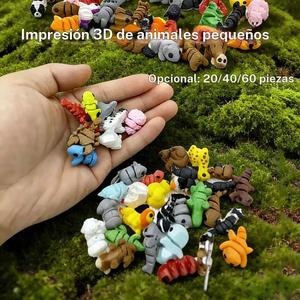 Juego de modelos de animales 3D, 20/40/60 piezas, articulados, coleccionables, decoración para escritorio o estantería, adornos antiestrés, aptos para hogar y oficina. Regalo hecho a mano para niños, adolescentes y adultos.