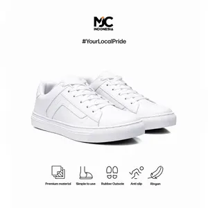 MJC Indonesia Sneakers All White Pria Sepatu Putih Casual Bersih Stylish Ringan & Nyaman Outdoor