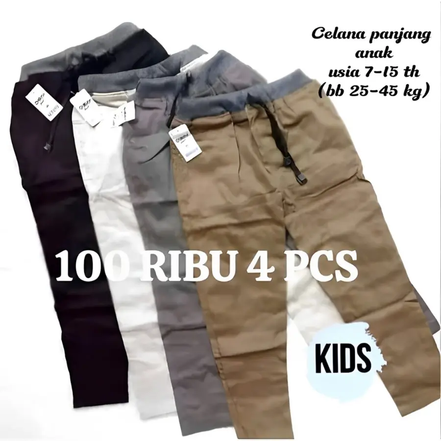 Paket Celana Panjang Anak chinos panjang anak Umur 4 Tahun - 12 Tahun twill distro termurah