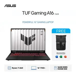 ASUS TUF Gaming A16 | FA608UM-R7N56J6G-HM | AMD Ryzen 7-260 | RTX5060 8GB | RAM 16GB | SSD 512GB | Layar 16"Inch FHD+ IPS, 165Hz | Windows 11 Home + Microsoft Office Home 2024