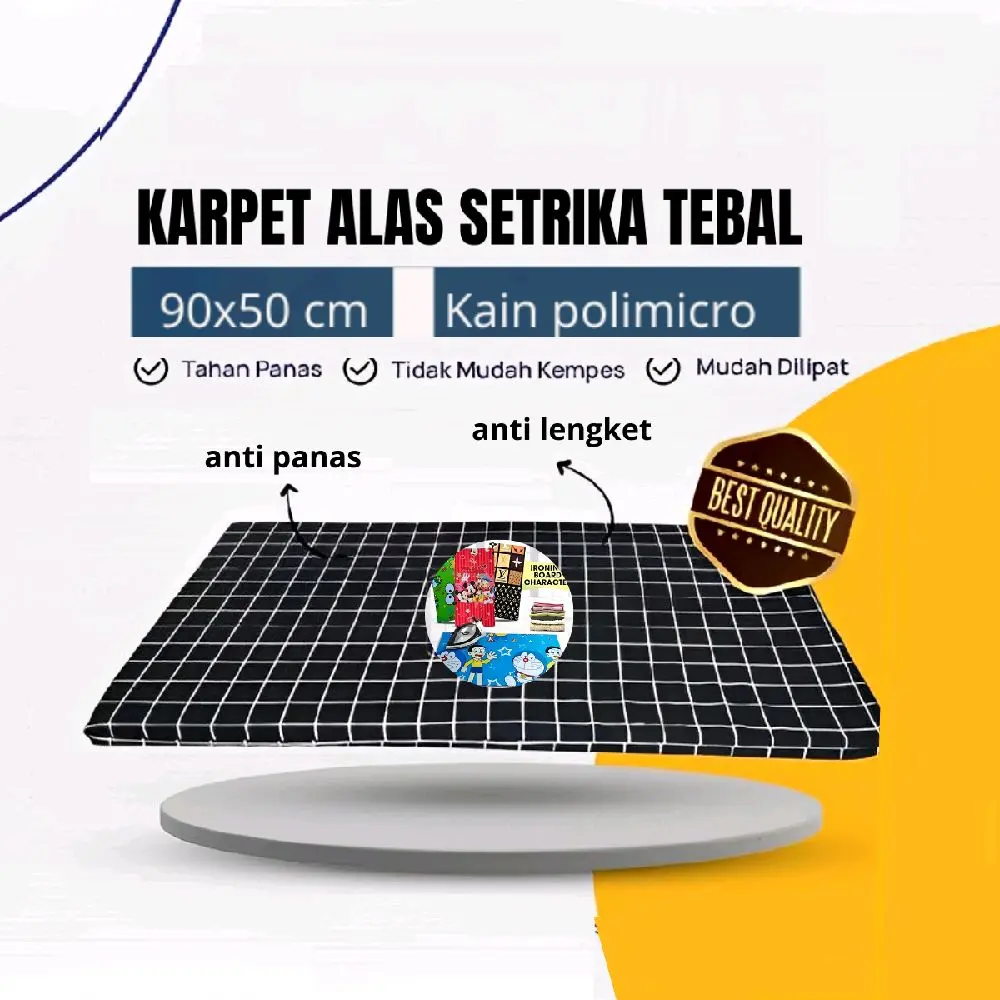 karpet alas setrika tebal anti panas bahan polimikro premium ukuran 90x50 cm