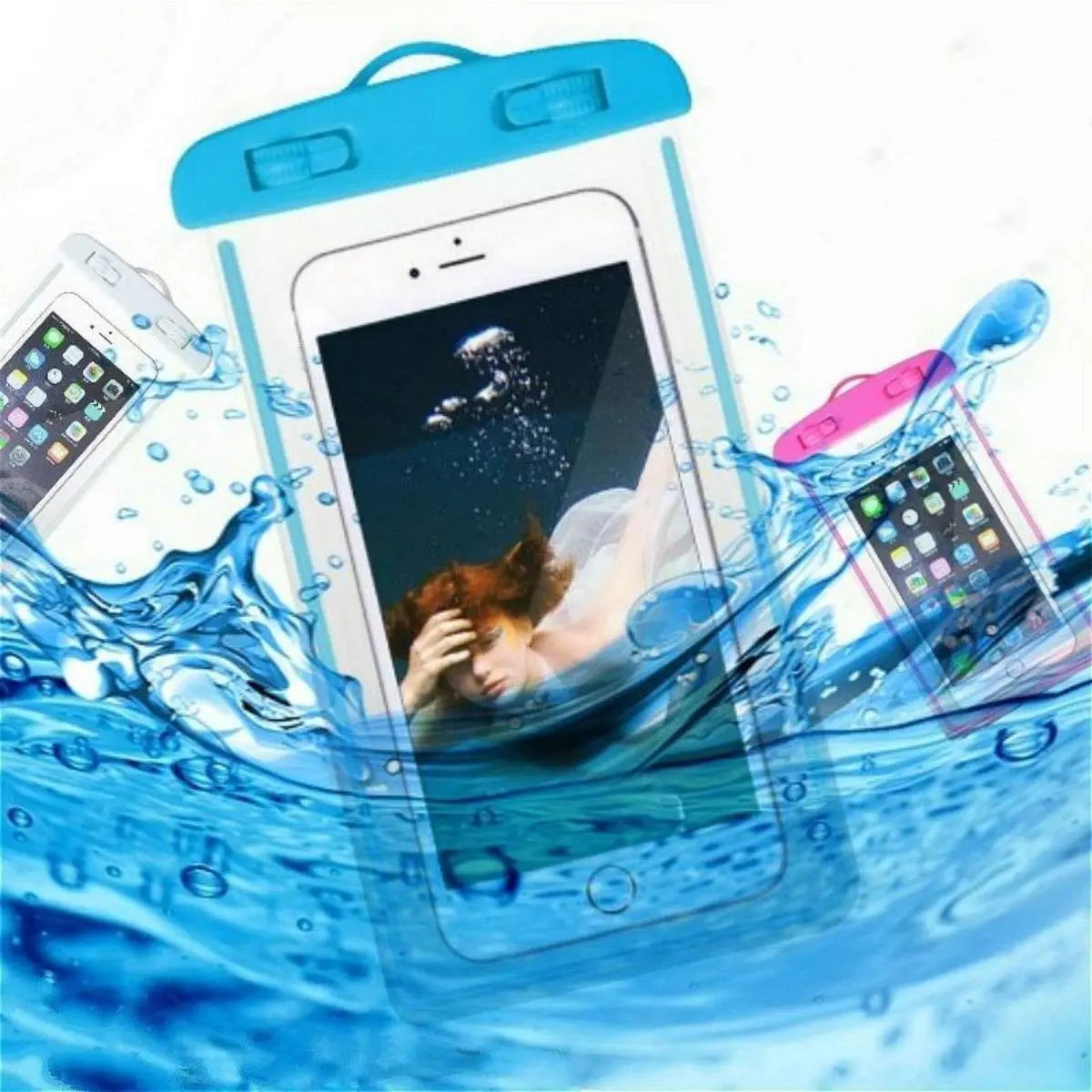 Mobile Phone Waterproof  Bag Universal Transparent Three-Layer Sealed Drifting Beach Fishing Underwater 6 Inch