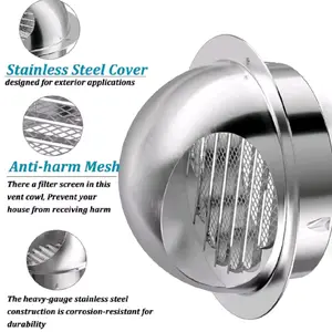Grill Fan Bulat Tutup Cerobong Asap 3"/4"/5"/6" Stainless Anti-harm Mesh Baja Tahan Karat 304 Kualitas Tinggi