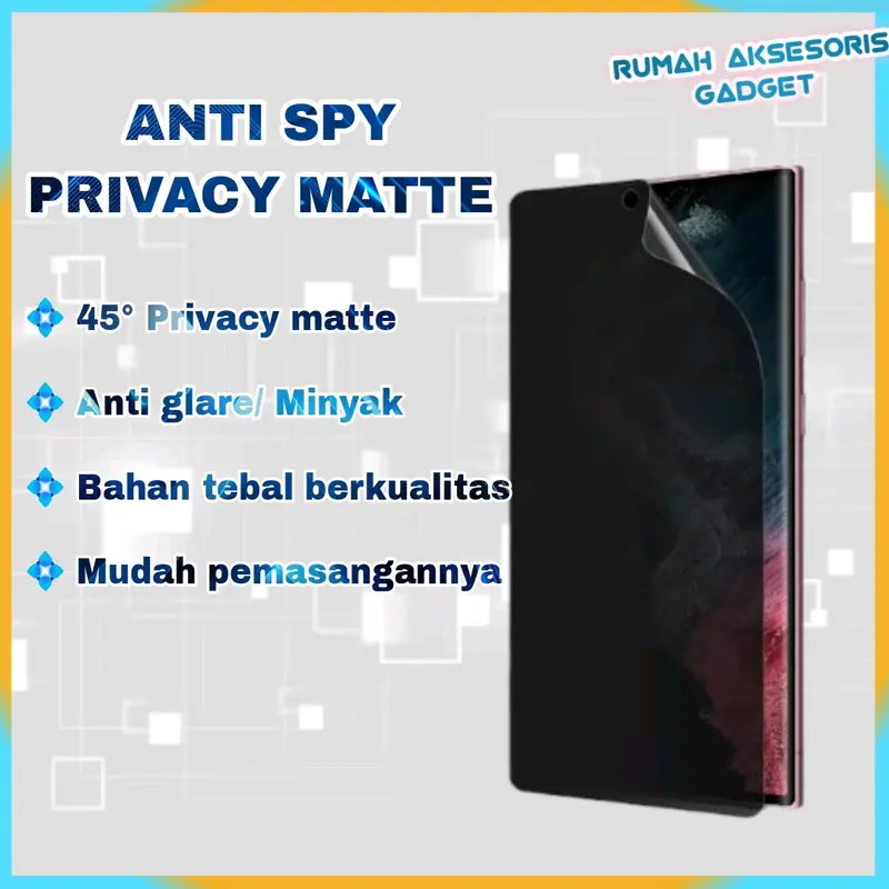 Hydrogel layar HP ANTI SPY PRIVACY MATTE gaming depan semua tipe Smartphone 1