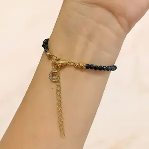 RUBY SAPPHIRE - Gelang Ruby / Sapphire premium woman bracelet - Material Gold Filled, UV Reactive Free Charm Inisial Nama