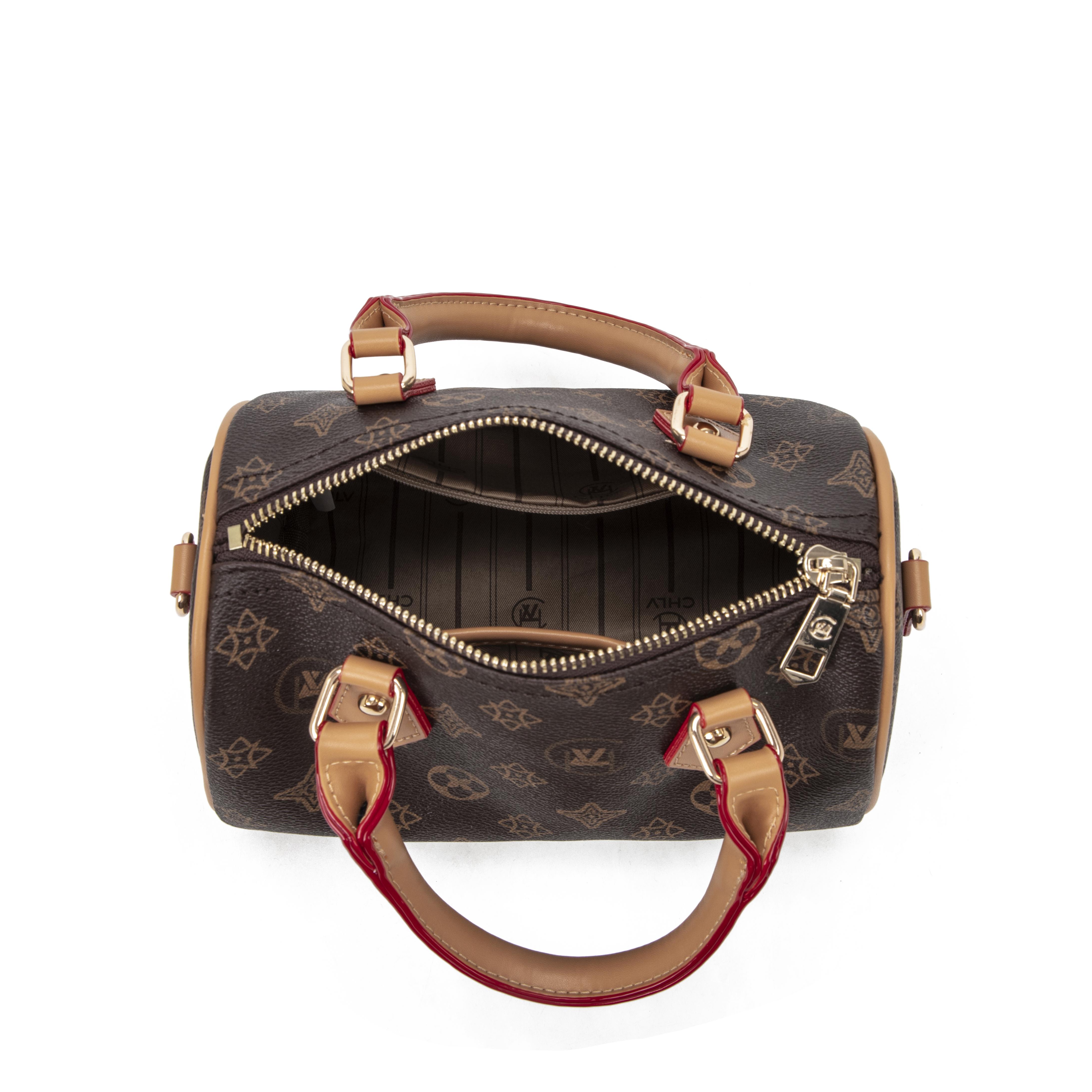 CHLV Tas Selempang Jinjing Top Handle Bag Wanita Speedy Medium Slingbag Hand Bag Casual Elegant Kulit Plastik #826