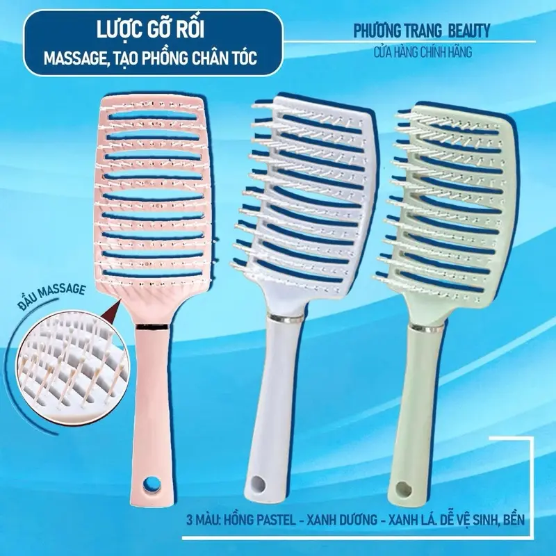 LƯỢC GỠ RỐI MASSAGE TẠO PHỒNG CHÂN TÓC SIZE LỚN