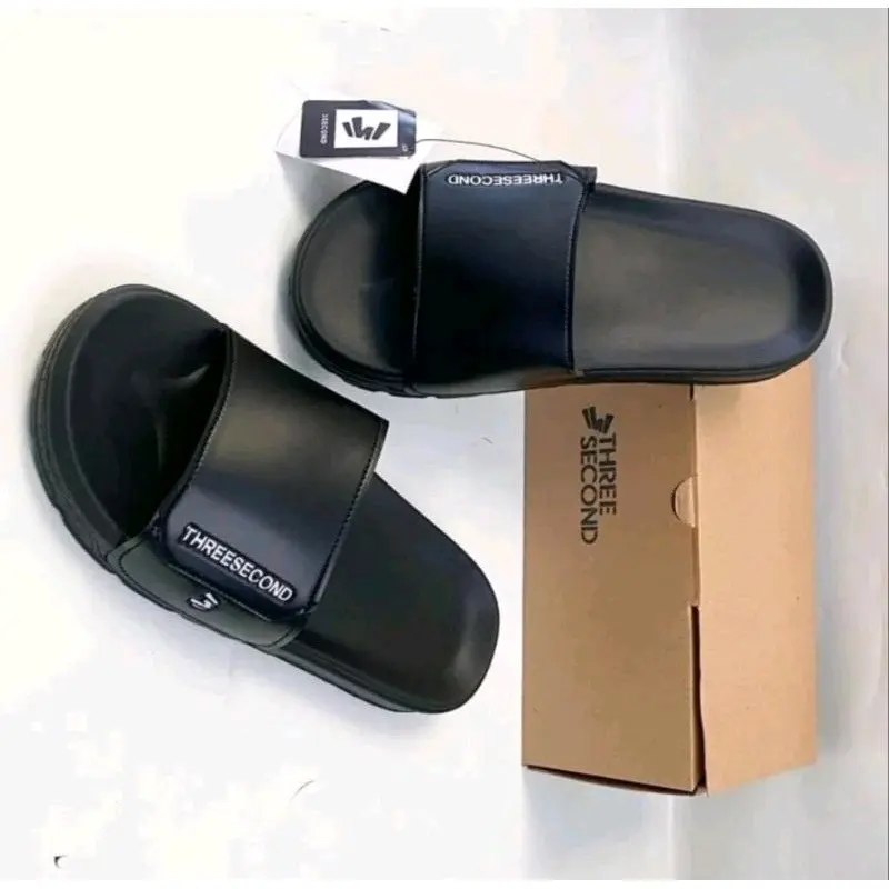 Algored sandal Slop 3SECOND GENJI Original Model Unisex sandal Slide Pria dan wanita Black Shoes Elegant Casual Slippers 5
