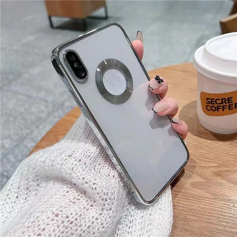 Ốp Điện Thoại Mạ Điện Điện Trong Suốt Cạnh Thẳng Hình Vuông Với Bảo Vệ Ống Kính Máy Ảnh Cho iPhone 11 Pro Max X XR XS MAX 7 8 Plus Se 2020 Se 2022 Ốp Mềm Mạ Điện Điện Mặt Sau Phụ Kiện Case