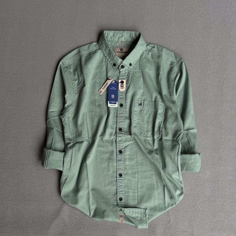 Kemeja Skena Lengan Panjang Kemeja Polos Casual Pria Katun Hitam Baju Distro Kerja Logo Keren Muda Bordir Kain Flanel 2
