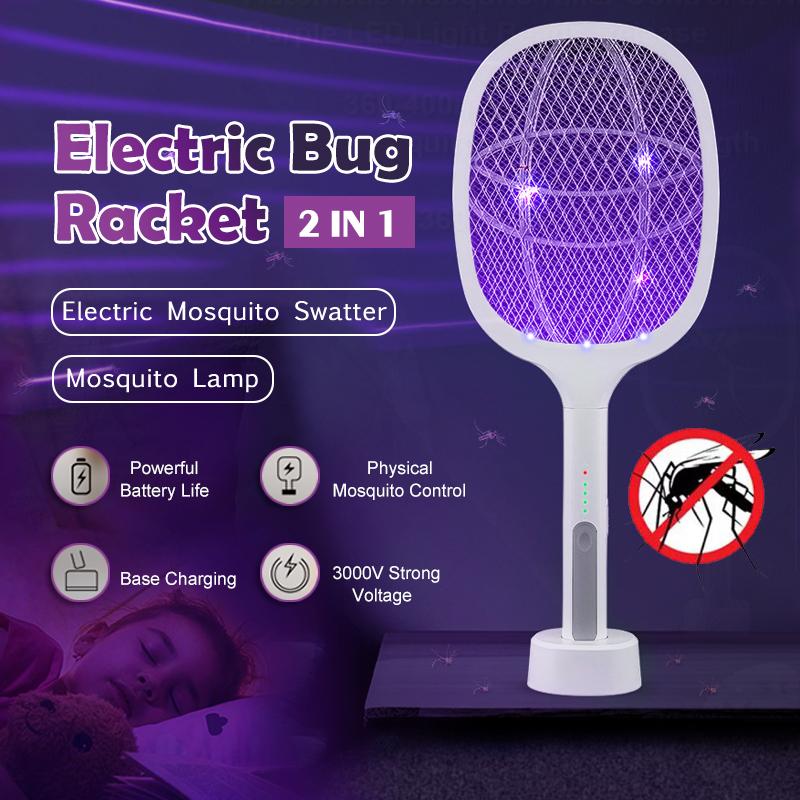 Pemukul Nyamuk Elektrik 2 In 1 USB Rechargeable Mosquito Racket ...