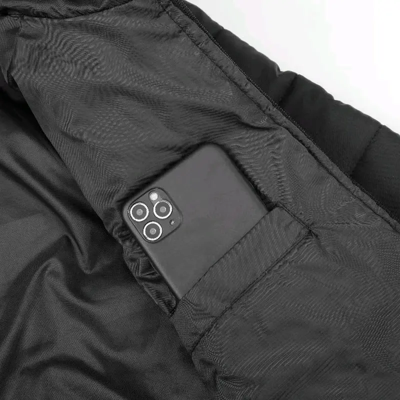 Jaket Gelembung Hitam Lembut Tebal Pria Puffer Parasut Outdoor Gunung Musim Dingin Keren Panjang Casual Nyaman Cowok 4