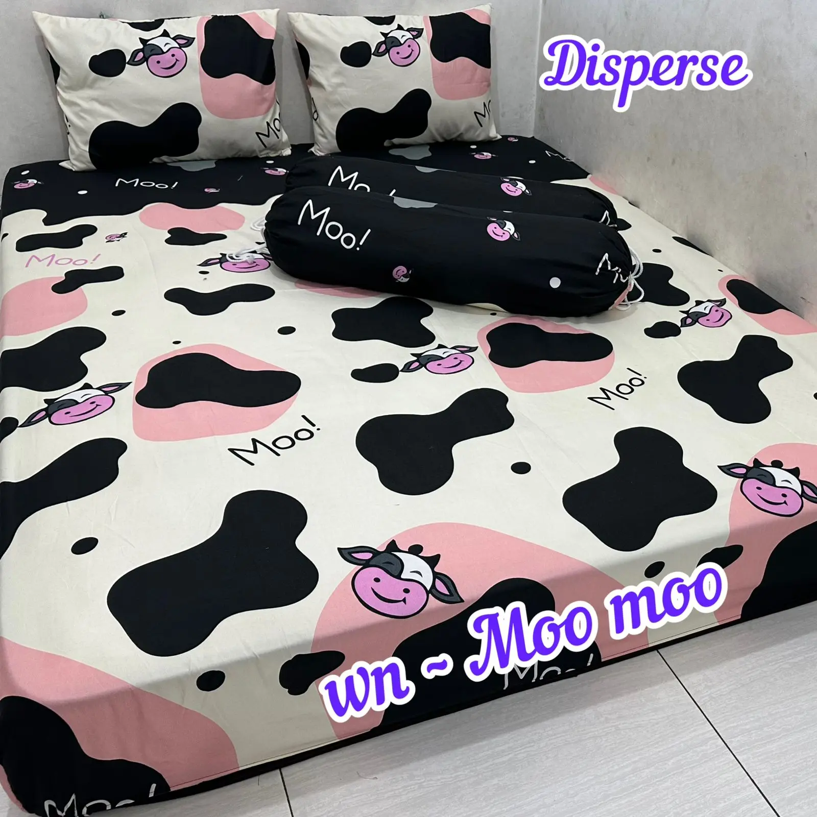 SPREI ANIMAL MOTIF SAPI waty grosir King SET seprai & sarung bantal karet