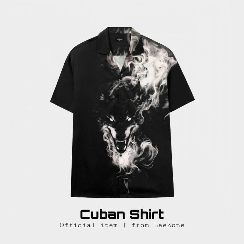 Sơmi Sói Hoang | Cuban Shirt LEEZONE form rộng Menswear Áo