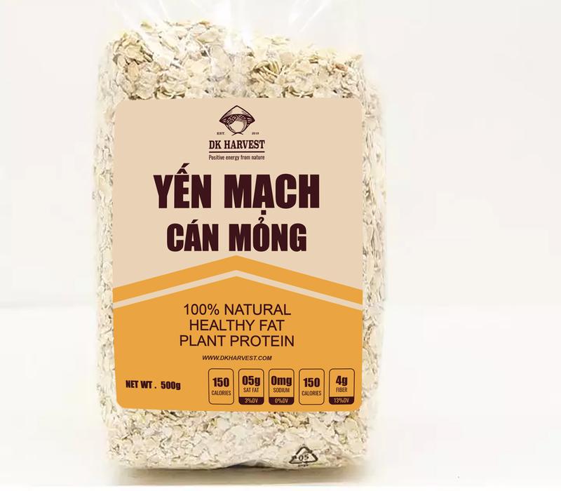 LIVE Yến Mạch Cán Dẹt Cán Mỏng DK Harvest - Túi 500g