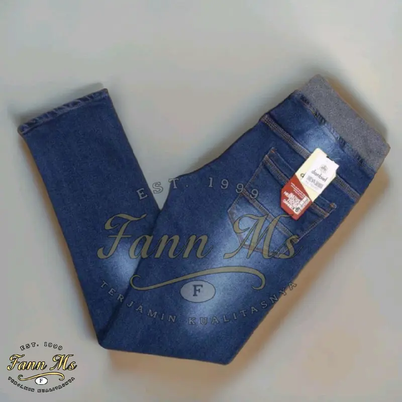 Celana Jeans Pria Kekinian – Bahan Adem Pinggang Karet & Harga Terbaik -  Slim Fit Tebal 4