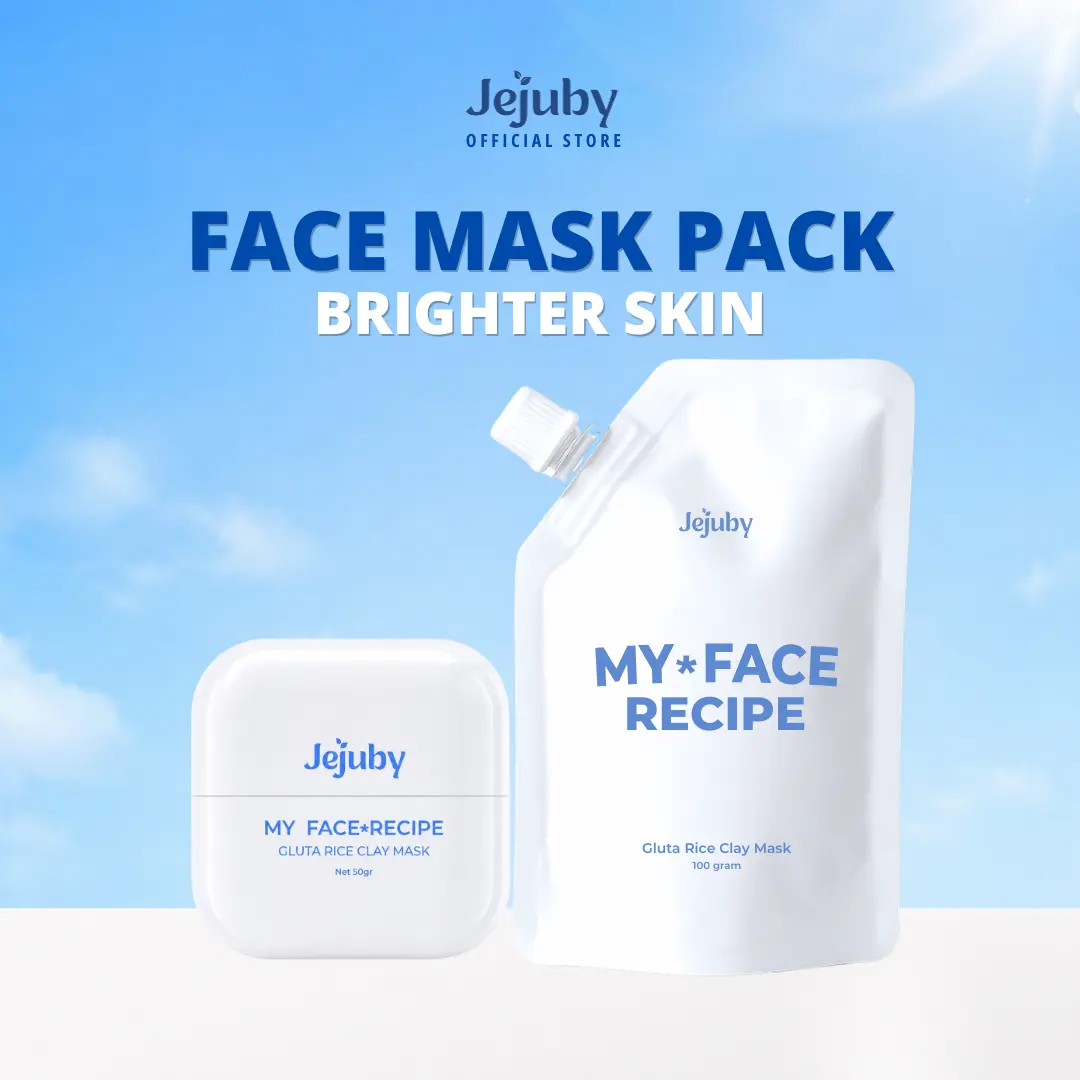 [BUNDLING FACE] Gluta Rice Clay Mask Mini & Upsize Jejuby [BPOM]
