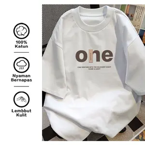 Kaos Streetwear Minimalis Huruf Cotton Breathable Adem Desain Kekinian Untuk Pelajar COD