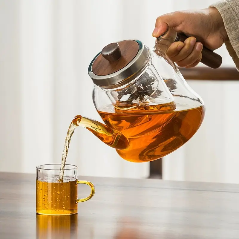Ấm Trà Tự Động, Mới, Bơm Nước Và Sưởi Ấm Bằng Điện, Thích Hợp Để Nấu Trà, Sưởi Ấm Nước, Làm Bằng Gỗ Đào, Thủy Tinh Hoàn Toàn, Dung Tích Lớn, Được Cấp Bằng Sáng Chế, Thích Hợp Cho Các Dụng Cụ Pha Trà 7
