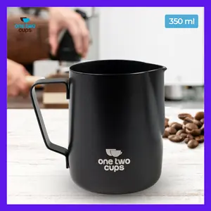 Sweety Store Indonesia-Gelas Milk Jug Espresso Latte Art Stainless Steel 350 ml - A051 - Black One Two Cups-COD