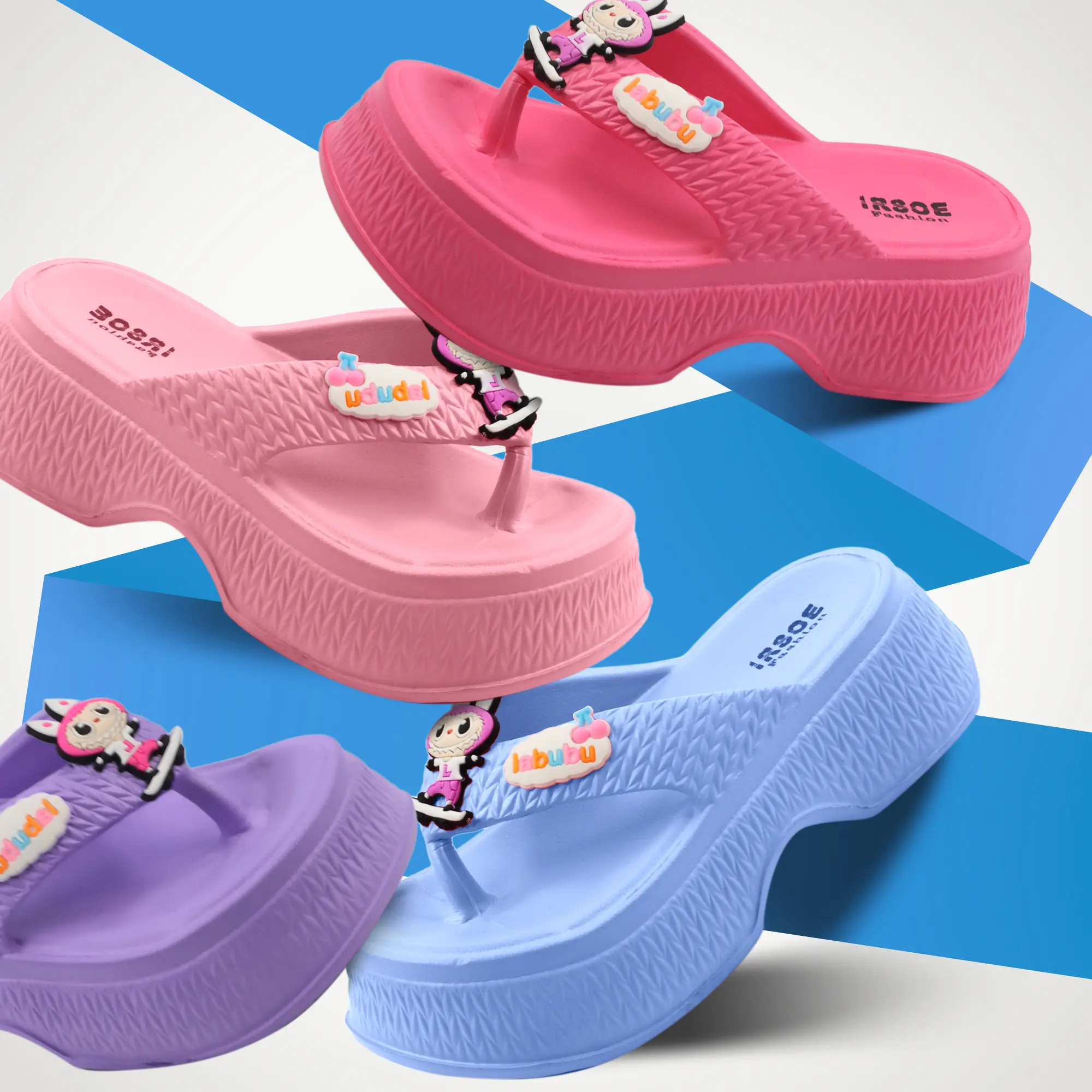 Sandal Model Jepit  573T Anak Model Jepit Kekinian Dengan Hiasan Boneka Labubu Lucu
