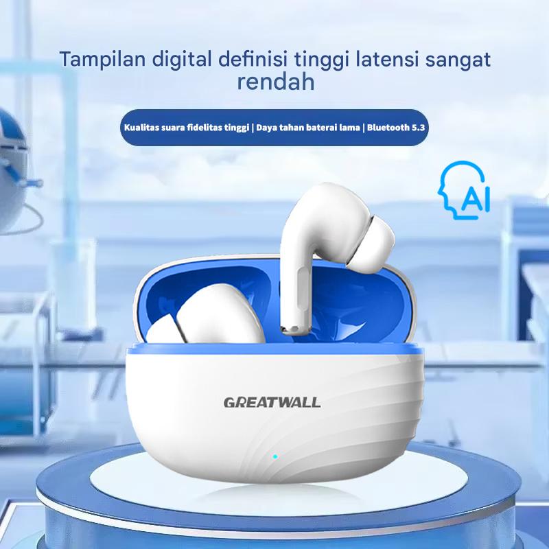 GREATWALL Headphone Bluetooth Nirkabel Baru 2026, Earbud Olahraga, Kompatibel dengan Ponsel iPhone dan Android
