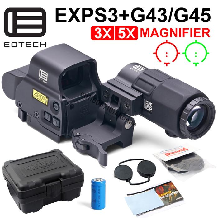 Jual EOTECH HWS EXPS3 Holographic Red Dot Sight 558+G43/G33/G45 3X
