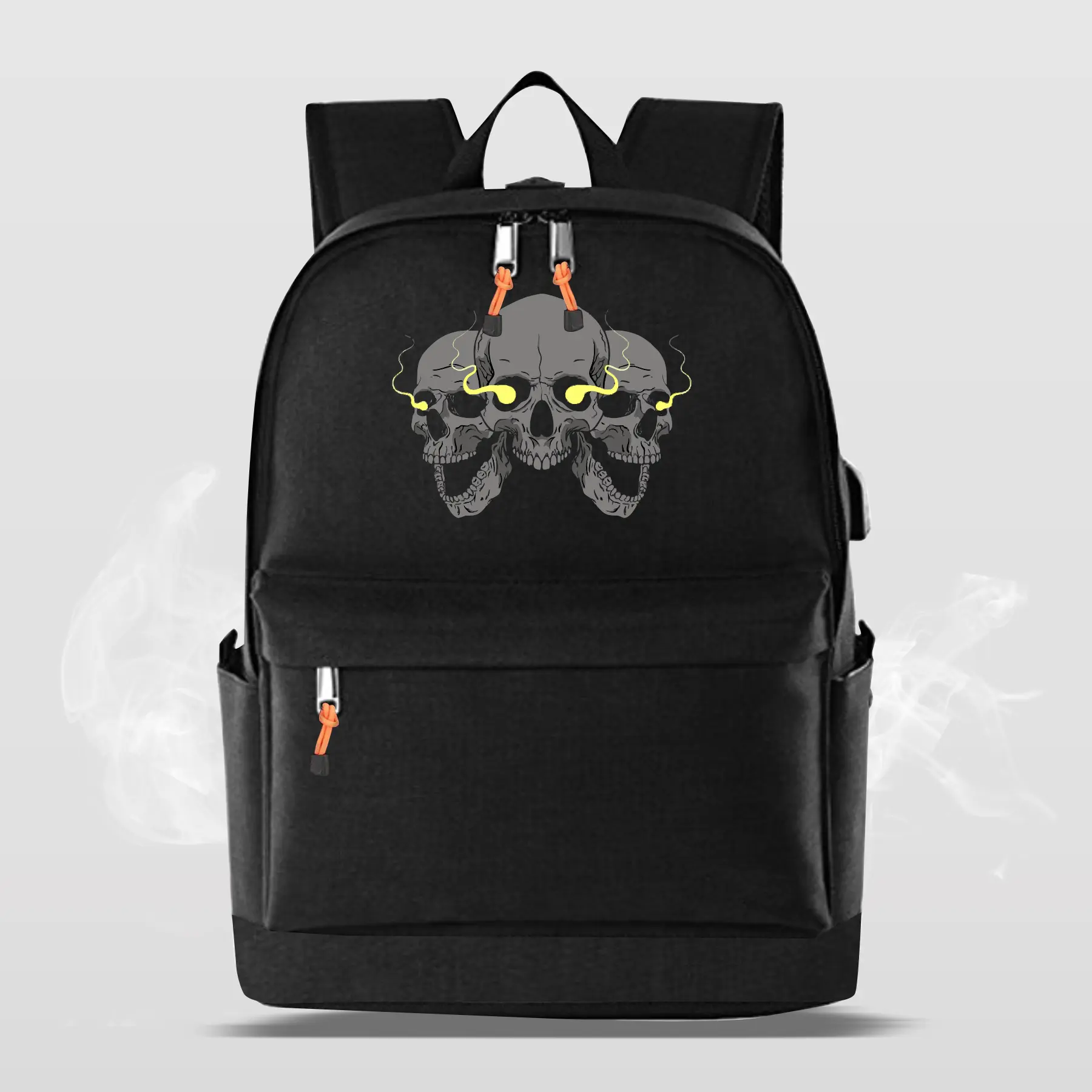 Tas Ransel Distro Unisex Pria Wanita Motif Tengkorak Trendy Backpack Fashion Anak Sekolah SD SMP SMA Terkini