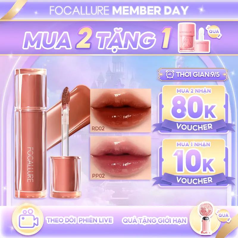【Mua 2 với giá 159K】FOCALLURE Pro Stain Son Tint Bóng Hỗ Trợ Dưỡng Ẩm Hỗ Trợ Chống Dính Cốc Có Sắc Tố Màu Cao Cho Môi Trong Trẻo Rạng Rỡ