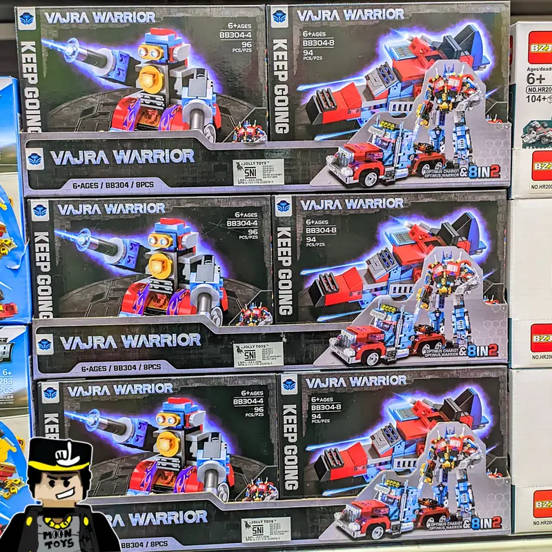 (ECER)Mainan Anak Brick Bongkar Pasang model Vajra Warrior Transformer OptimusPrime BB304 8in1 3