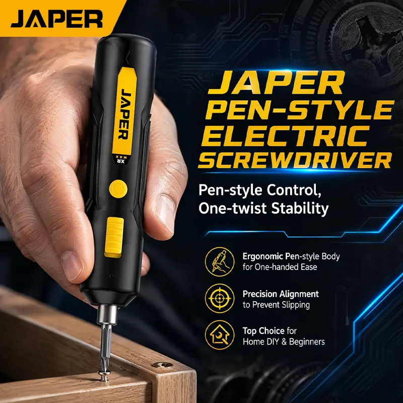 JAPER Cordless Obeng Elektrik Set Lengkap Portable Toolkit Tool Box Mini Bor Screwdriver