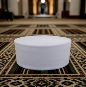 peci songkok putih, bahan beludru halus berkualitas Muslim Kopiah  Pria Dewasa