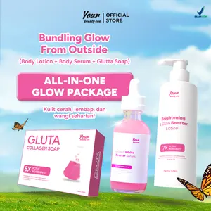 [PAKET LENGKAP] Your Beauty Era - Bundle Glow From Outside | All in One Glow Package | Body Lotion, Body Serum & Glutta Soap | Niacinamide Shea Butter Avocado Oil Kojic Acid Alpha Arbutin Glutathione