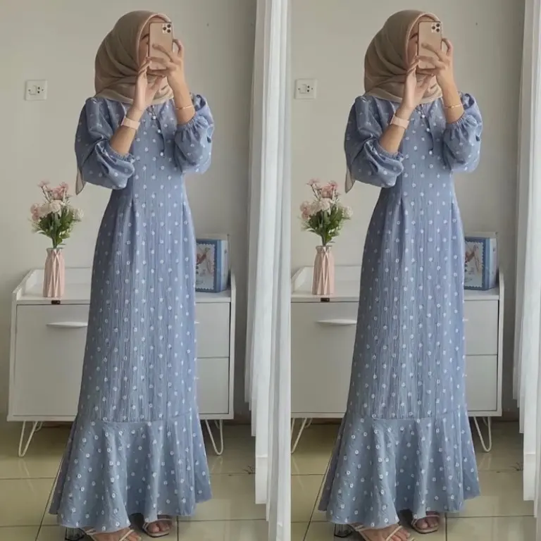 Yumna Korean Dress / Dress Korean Look / Dress Motif Bunga