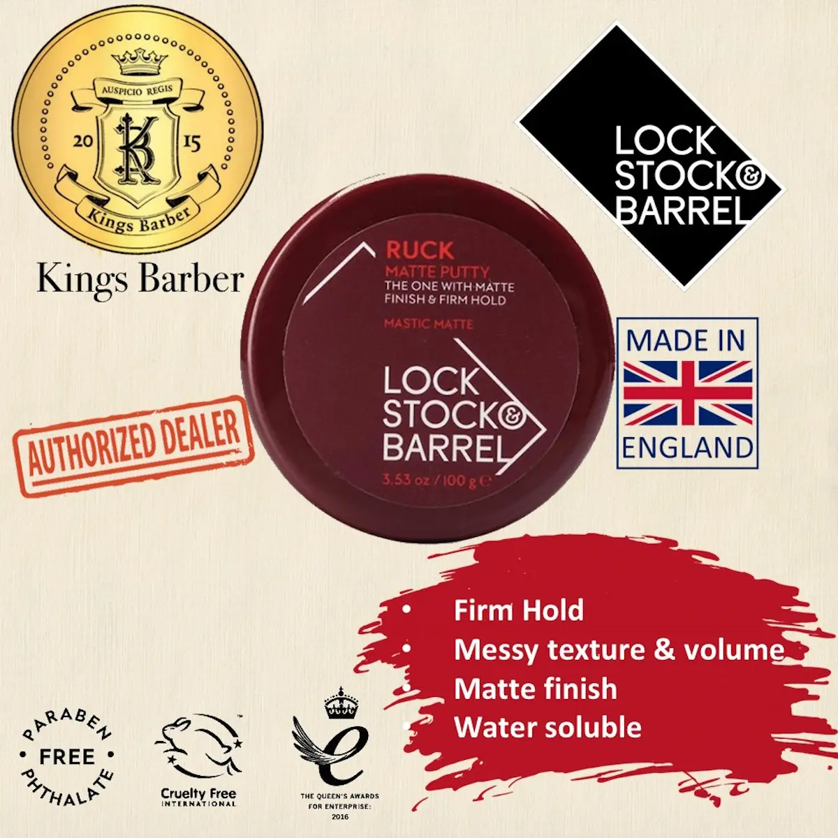 LOCK STOCK & BARREL, Ruck Matte Putty - 100g