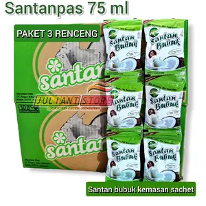 Santanpas, Tabura, Koki Top,(PAKET 3 RENCENG) Santan Bubuk Kemasan Sachet 13gr