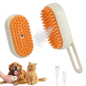 Cepillo eléctrico removedor de pelo para mascotas, Cepillo para el aseo de mascotas con función de pulverización, Cepillo de masaje para mascotas, Suministros para el aseo de perros y gatos