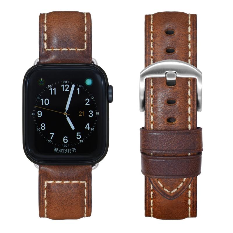 Product Introduction of Quality Watchbands for Apple Watch Series 9 8 7 SE Ultra 2 49mm 45mm 44mm 41mm 40mm Bracelets Cow Leather for Apple Watch Straps 8