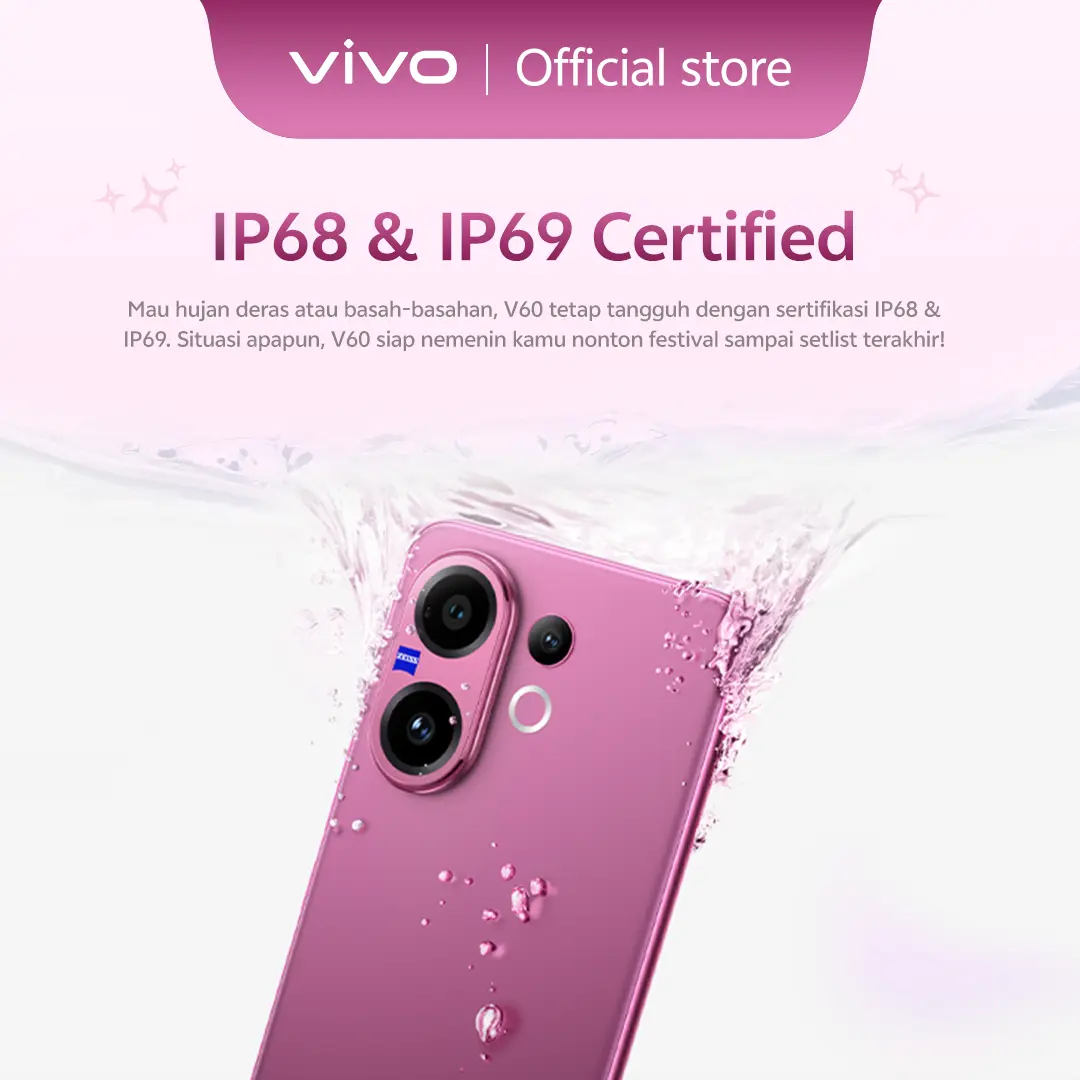 [NEW LAUNCH] vivo V60 5G 10x Zoom Telephoto, ZEISS Multifocal Potrait, Snapdragon 7 Gen 4, IP68+IP69, vivo AI