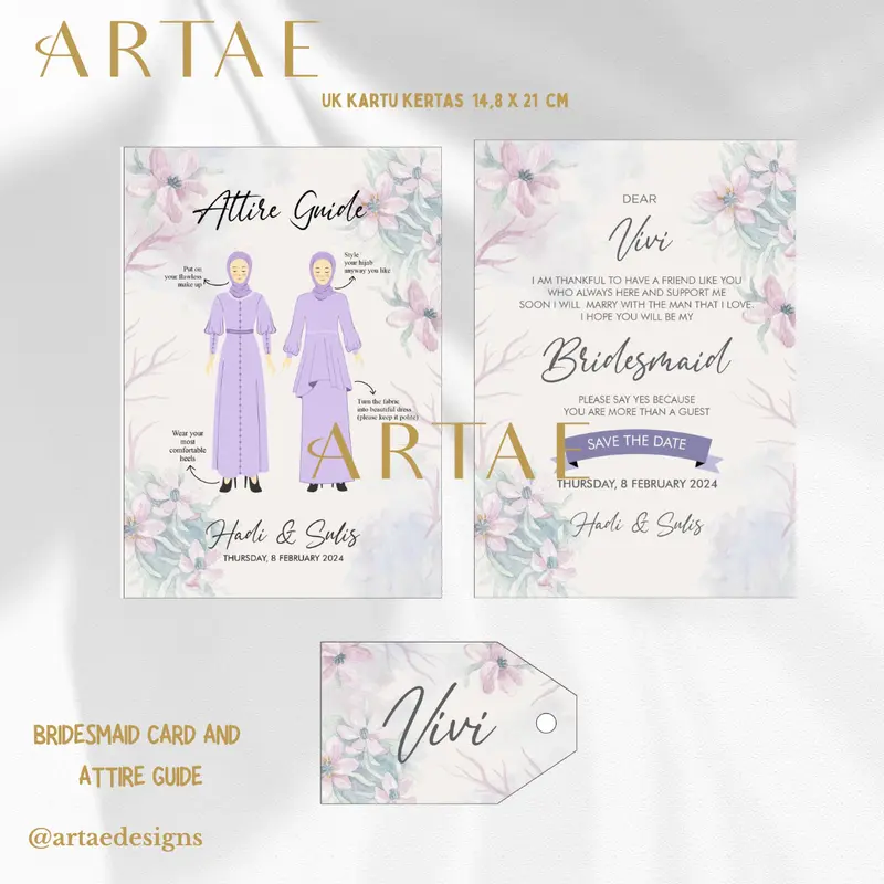 PART 2 Aesthetic Bridesmaid Card/Attire Guide/Hangtag (MINIMAL ORDER 8 PCS) 0